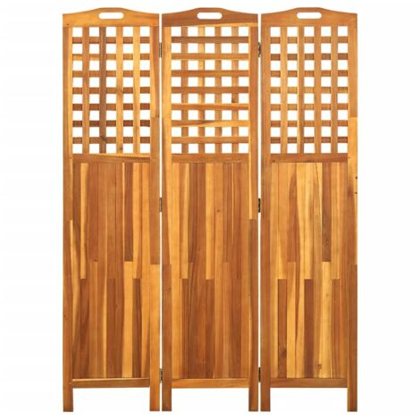 Paravent Cloison de séparation 3 panneaux, Pour Jardin, Balcon, Terrasse 121x2x170 cm Bois d'acacia OIB1743E