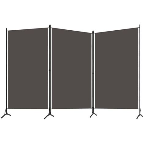 Paravent Cloison de séparation 3 panneaux, Pour Jardin, Balcon, Terrasse Anthracite 260x180 cm OIB2984E