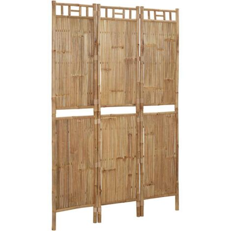 Paravent Cloison de séparation 3 panneaux, Pour Jardin, Balcon, Terrasse Bambou 120x180 cm OIB2946E