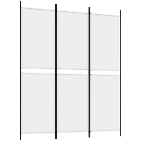 Paravent Cloison de séparation 3 panneaux, Pour Jardin, Balcon, Terrasse Blanc 150x180 cm Tissu OIB8156E