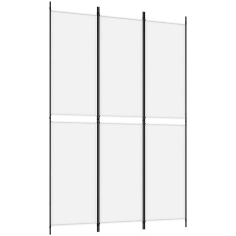 Paravent Cloison de séparation 3 panneaux, Pour Jardin, Balcon, Terrasse Blanc 150x220 cm Tissu OIB8770E