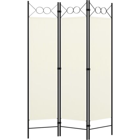Paravent Cloison de séparation 3 panneaux, Pour Jardin, Balcon, Terrasse Blanc crème 120x180 cm OIB9224E