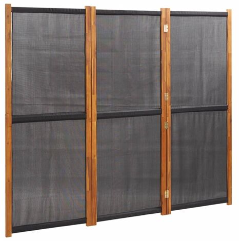 Paravent Cloison de séparation 3 panneaux, Pour Jardin, Balcon, Terrasse Noir 210x180 cm OIB5477E