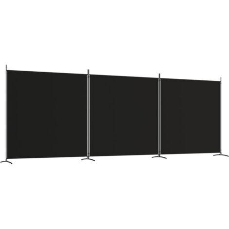 Paravent Cloison de séparation 3 panneaux, Pour Jardin, Balcon, Terrasse Noir 525x180 cm Tissu OIB1741E