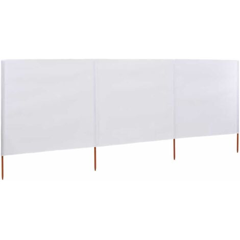 Paravent Cloison de séparation 3 panneaux, Pour Jardin, Balcon, Terrasse Tissu 400 x 80 cm Blanc sable OIB4910E