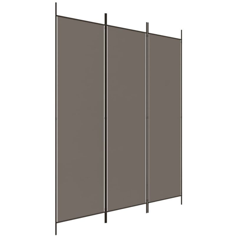 Paravent Cloison de séparation 3 panneaux - Séparateur de Jardin Anthracite 150x220 cm Tissu BV261011 Bonnevie
