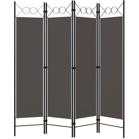 Paravent Cloison de séparation 4 panneaux, Pour Jardin, Balcon, Terrasse Anthracite 160 x 180 cm OIB4205E