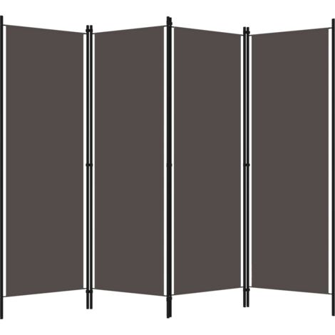 Paravent Cloison de séparation 4 panneaux, Pour Jardin, Balcon, Terrasse Anthracite 200x180 cm OIB4015E