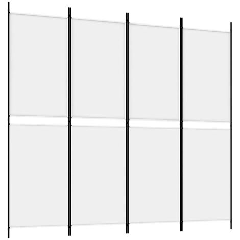 Paravent Cloison de séparation 4 panneaux, Pour Jardin, Balcon, Terrasse Blanc 200x180 cm Tissu OIB5592E