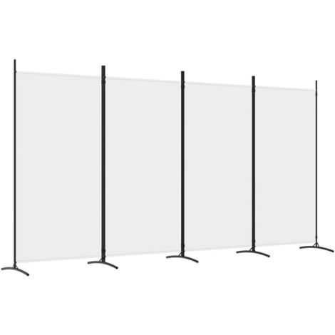 Paravent Cloison de séparation 4 panneaux, Pour Jardin, Balcon, Terrasse Blanc 346x180 cm Tissu OIB2350E