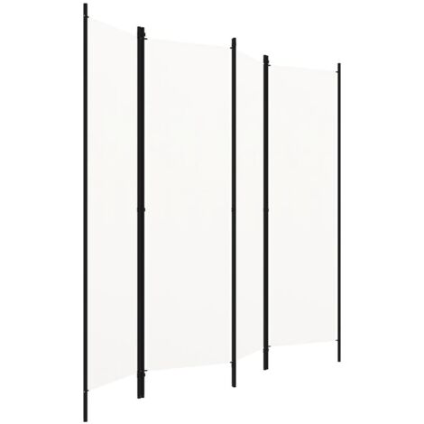 Paravent Cloison de séparation 4 panneaux, Pour Jardin, Balcon, Terrasse Blanc crème 200x180 cm OIB9106E