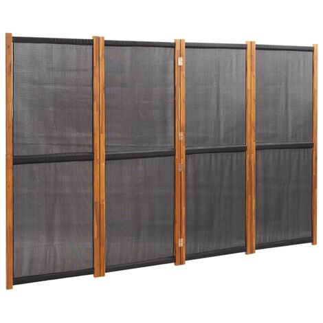 Paravent Cloison de séparation 4 panneaux, Pour Jardin, Balcon, Terrasse Noir 280x180 cm OIB2384E