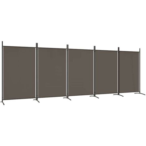Paravent Cloison de séparation 5 panneaux, Pour Jardin, Balcon, Terrasse Anthracite 433x180 cm Tissu OIB1900E