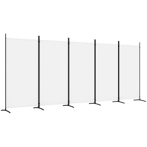 Paravent Cloison de séparation 5 panneaux, Pour Jardin, Balcon, Terrasse Blanc 433x180 cm Tissu OIB5761E
