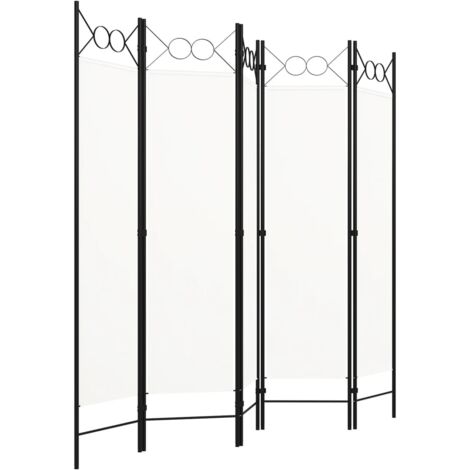 Paravent Cloison de séparation 5 panneaux, Pour Jardin, Balcon, Terrasse Blanc crème 200x180 cm OIB8735E