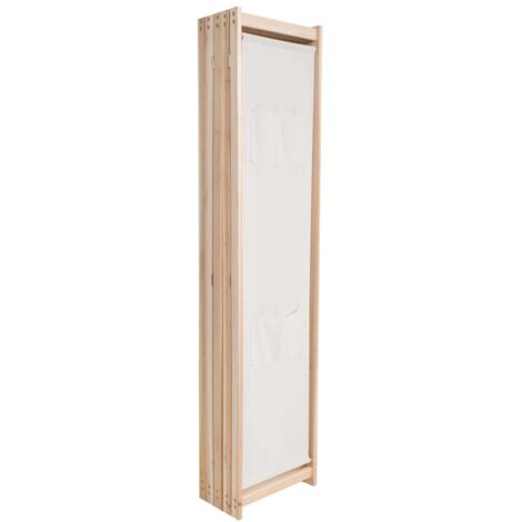 Paravent Cloison de séparation 5 panneaux, Pour Jardin, Balcon, Terrasse Crème 200 x 170 x 4 cm Tissu OIB5916E