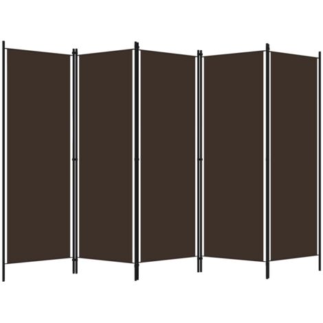 Paravent Cloison de séparation 5 panneaux, Pour Jardin, Balcon, Terrasse Marron 250x180 cm OIB1485E