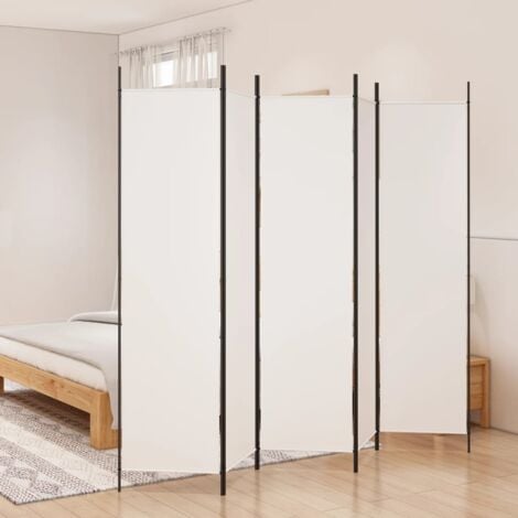 Paravent Cloison de séparation 5 panneaux - Séparateur de Jardin Blanc 250x200 cm Tissu BV289195