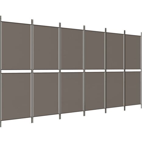 Paravent Cloison de séparation 6 panneaux, Pour Jardin, Balcon, Terrasse Anthracite 300x200 cm Tissu OIB6961E