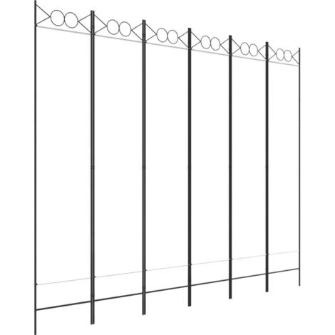 Paravent Cloison de séparation 6 panneaux, Pour Jardin, Balcon, Terrasse Blanc 240x200 cm Tissu OIB7922E