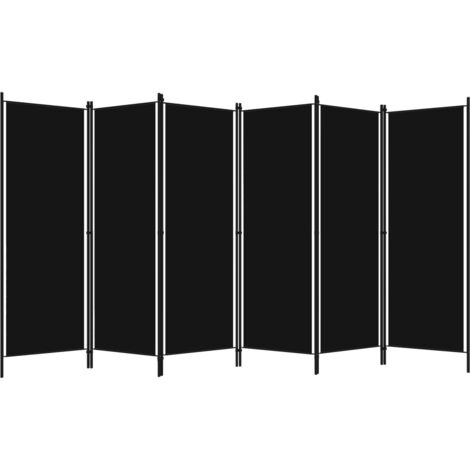 Paravent Cloison de séparation 6 panneaux, Pour Jardin, Balcon, Terrasse Noir 300x180 cm OIB2109E