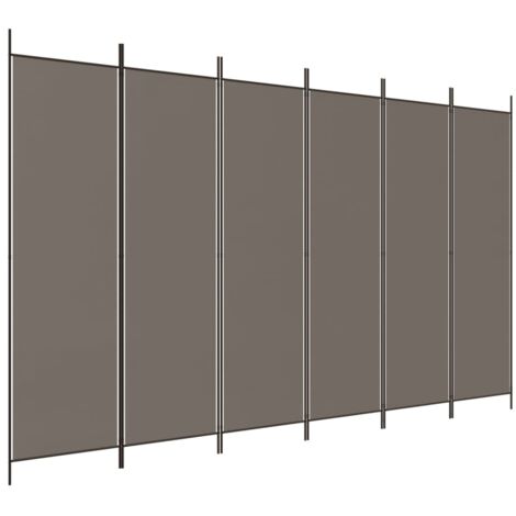 Paravent Cloison de séparation 6 panneaux - Séparateur de Jardin Anthracite 300x220 cm Tissu BV584879 - BonneVie