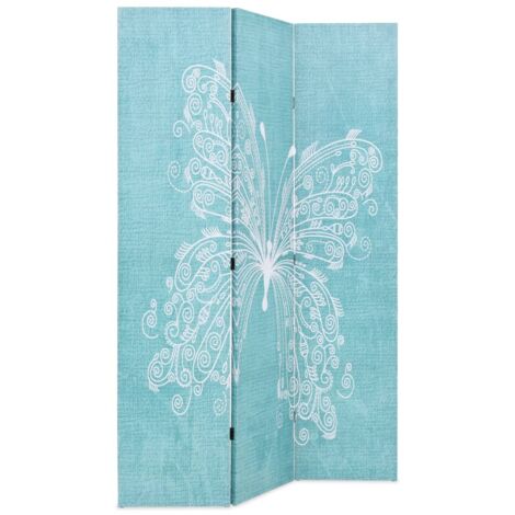 Paravent Cloison de séparation pliable, Pour Jardin, Balcon, Terrasse 120 x 170 cm Papillon Bleu OIB2863E