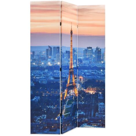Paravent Cloison de séparation pliable, Pour Jardin, Balcon, Terrasse 120x170 cm Paris la nuit OIB2039E