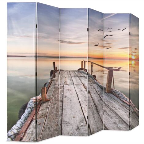 Paravent Cloison de séparation pliable, Pour Jardin, Balcon, Terrasse 228 x 170 cm Lac OIB9731E