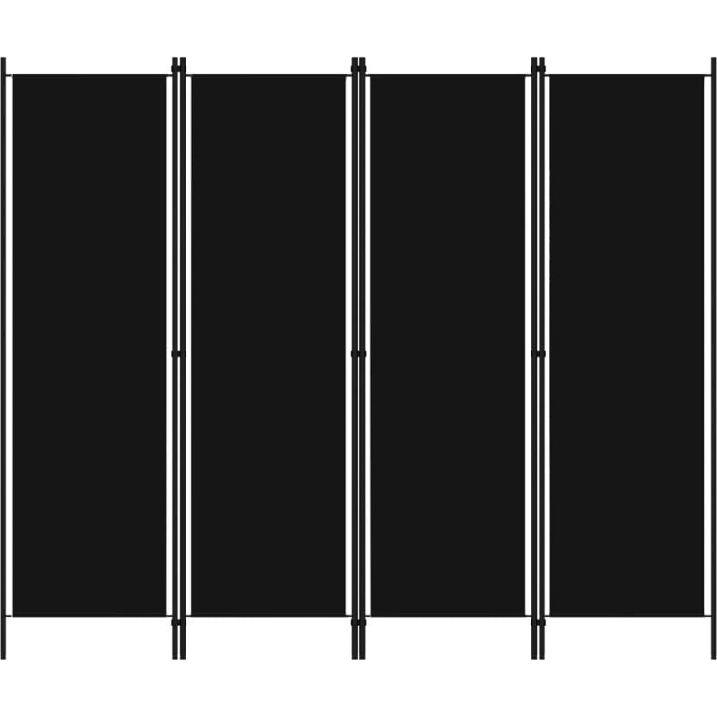 Paravent Cloison de séparation 4 panneaux - Séparateur de Jardin Noir 200x180 cm BV828093 Bonnevie