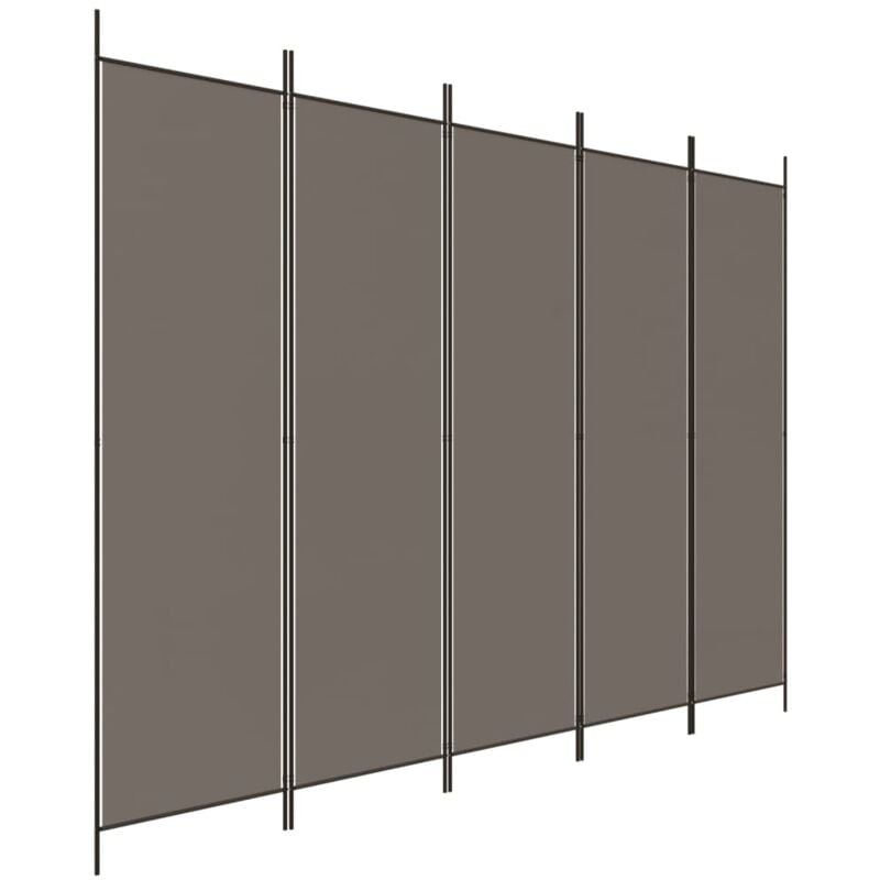 Paravent Cloison de séparation 5 panneaux, Pour Jardin, Balcon, Terrasse Anthracite 250x220 cm Tissu OIB2812E