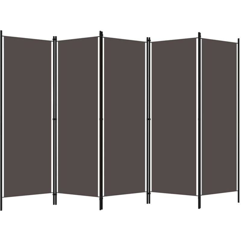 Paravent Cloison de séparation 5 panneaux, Pour Jardin, Balcon, Terrasse Anthtracite 250x180 cm OIB4353E - Anthracite