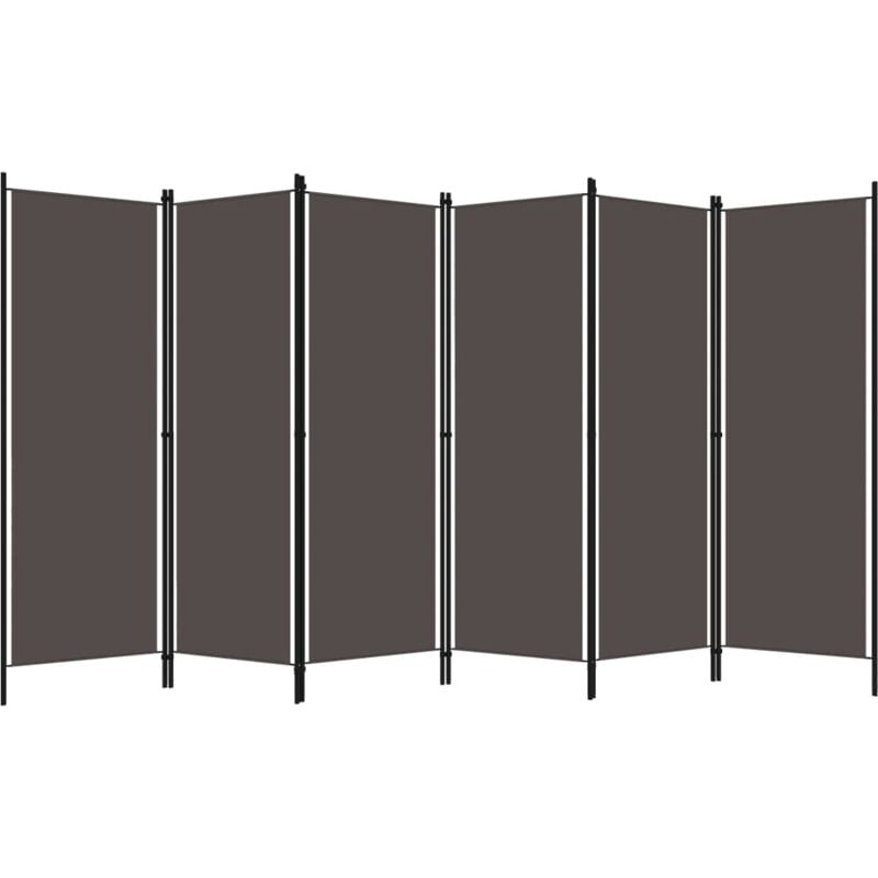 Paravent Cloison de séparation 6 panneaux, Pour Jardin, Balcon, Terrasse Anthracite 300x180 cm OIB1151E - Anthracite