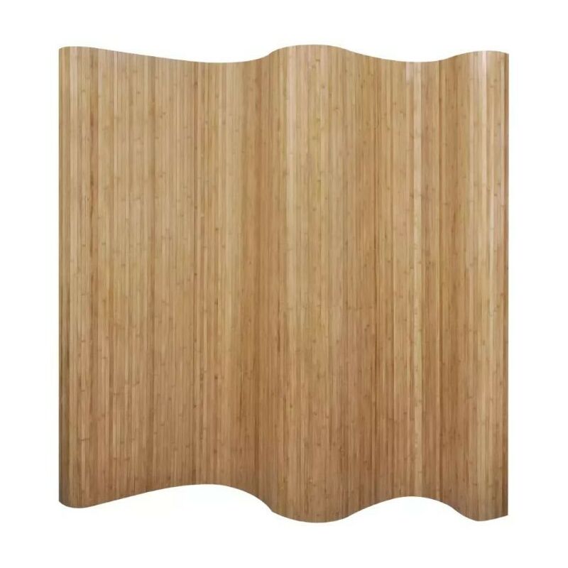 Paravent décoratif avec support non tissé bambou marron Kyca L 250 x H 165 cm