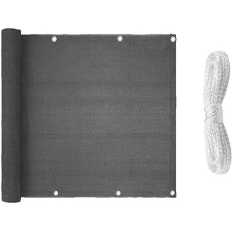 Paravent de balcon, 0,9 x 5 mètres, imperméable et résistant aux UV, avec œillets pour corde.