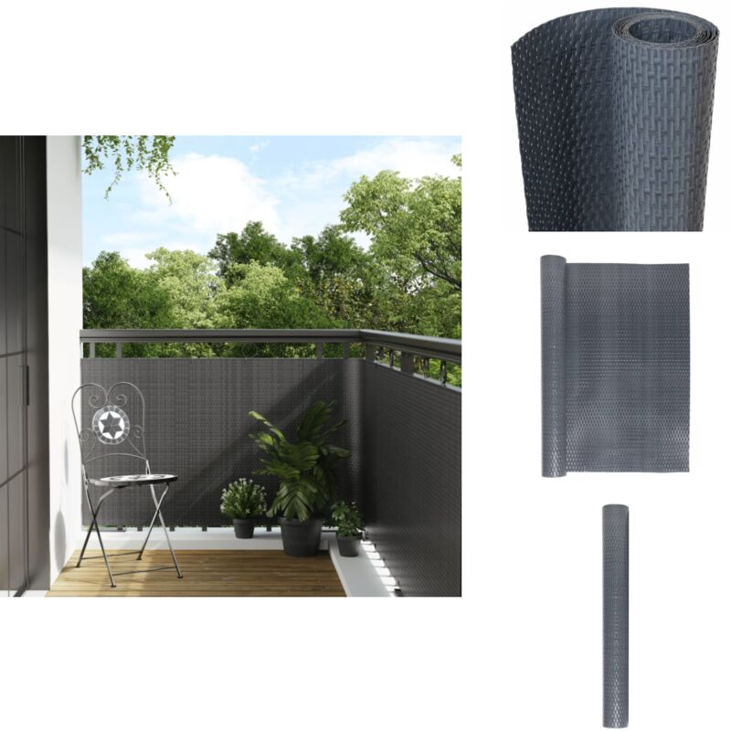 Vidaxl - Paravent de balcon anthracite 300x80 cm résine tressée - Paravent De Balcon - Écran De Balcon - Clôture Décorative - Écran D'intimité - Vie