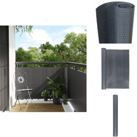 Paravent de balcon anthracite 300x80 cm résine tressée - Paravent De Balcon - Écran De Balcon - Clôture Décorative - Écran D'intimité - Vie Privée Jardin