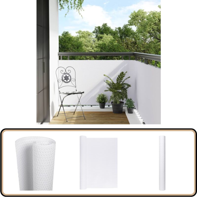 Vidaxl - Paravent de balcon blanc 1000x80 cm résine tressée - Pare-vue Balcon - Clôture Jardin - Écran Intimité - Décoration Extérieur - Brise Vue