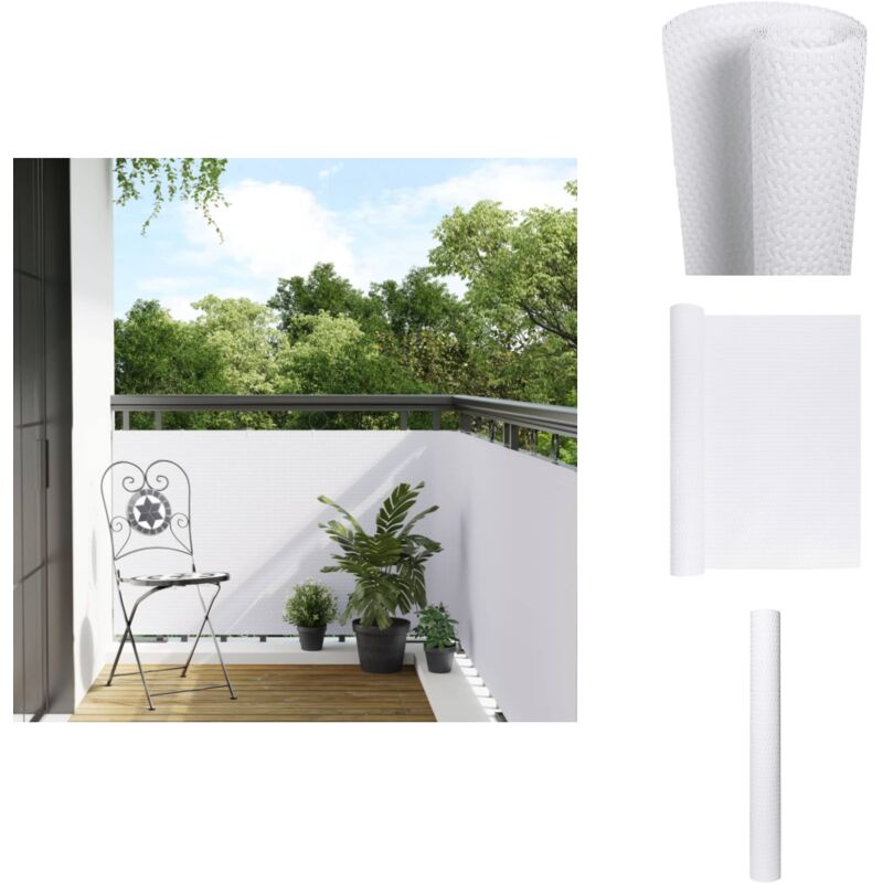 Vidaxl - Paravent de balcon blanc 600x80 cm résine tressée - Paravent De Balcon - Écran De Balcon - Intimité Jardin - Cloture Decorative - Protection