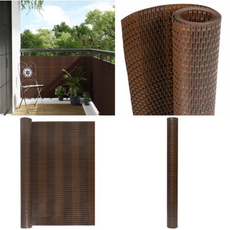 Paravent de balcon brun et noir 300x100 cm résine tressée - Paravent De Balcon - Écran De Balcon - Clôture Décorative - Écran D'intimité - Décoration Jardin - Home & Living