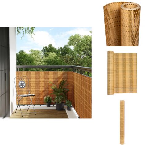 Paravent de balcon marron clair 1000x100 cm résine tressée - Pare Brise Balcon - Fenêtre Jardin - Cloison Balcon - Décoration Extérieur - Intimité Terrasse