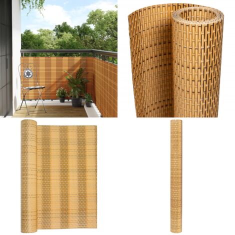 Paravent de balcon marron clair 1000x100 cm résine tressée - Pare Brise Balcon - Fenêtre Jardin - Cloison Balcon - Décoration Extérieur - Intimité Terrasse - Home & Living