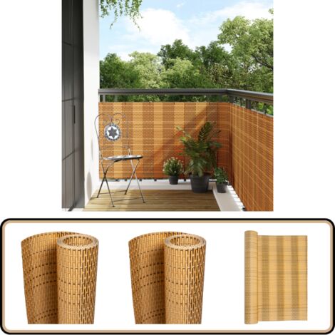 Paravent de balcon marron clair 1000x90 cm résine tressée - Paravent Balcon - Ecran De Balcon - Cloture Decorative - Intimité Jardin - Protection Sonore