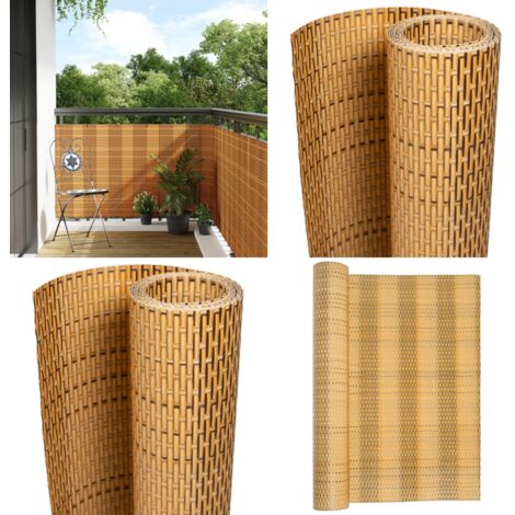 Paravent de balcon marron clair 1000x90 cm résine tressée - Paravent Balcon - Ecran De Balcon - Cloture Decorative - Intimité Jardin - Protection Sonore - Home & Living