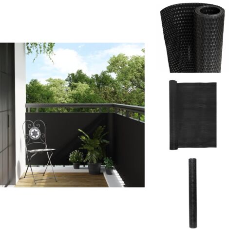 Paravent de balcon noir 300x80 cm résine tressée - Paravent Balcon - Ecran Balcon - Intimité Jardin - Cloture Decorative - Pare Brise