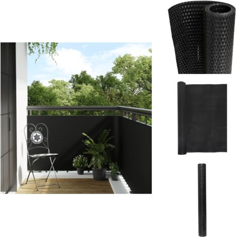 Paravent de balcon noir 300x90 cm résine tressée - Paravent De Balcon - Écran De Balcon - Intimité Jardin - Cloture Decorative - Fenêtre Occultante