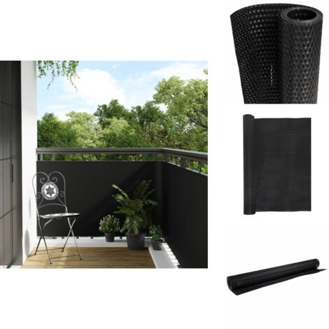 Paravent de balcon noir 400x90 cm résine tressée - Paravent Balcon - Écran De Balcon - Intimité Jardin - Cloture Decorative - Protection Bruit