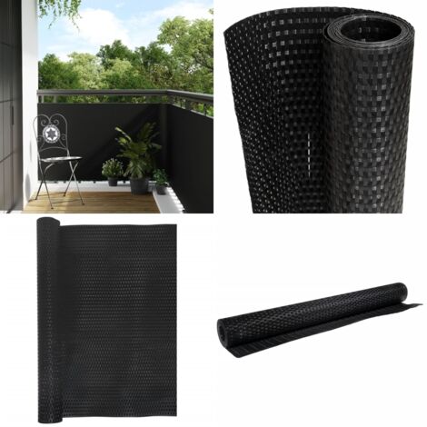 Paravent de balcon noir 400x90 cm résine tressée - Paravent Balcon - Écran De Balcon - Intimité Jardin - Cloture Decorative - Protection Bruit - Home & Living