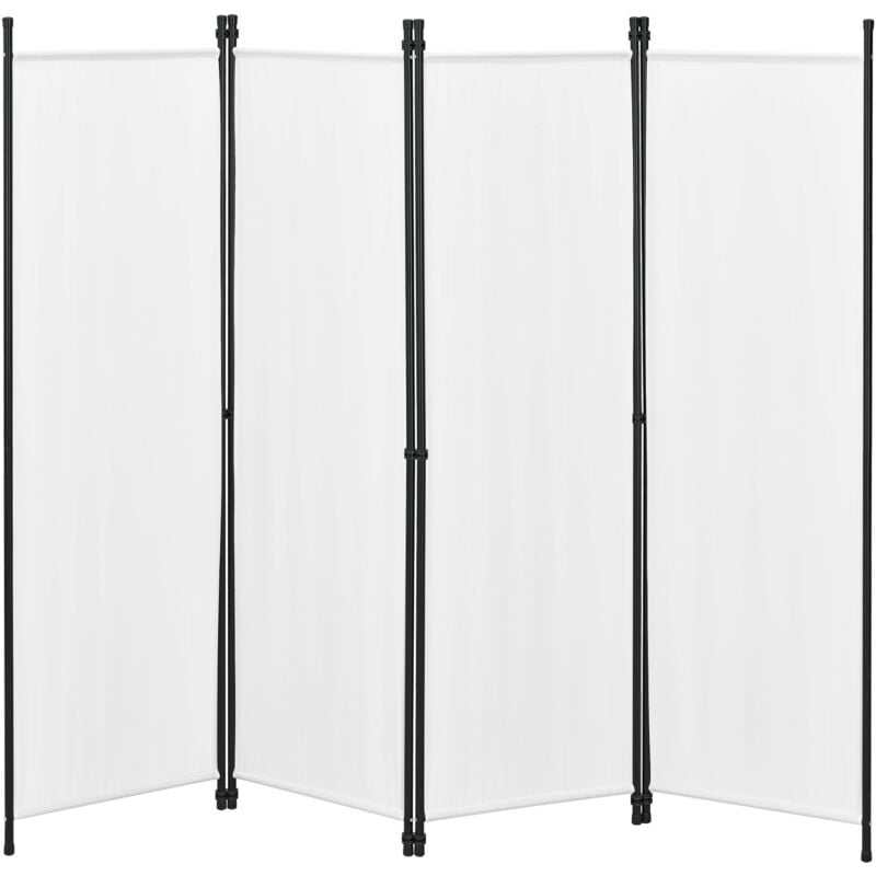 Helloshop26 - Paravent de confidentialité à 4 panneaux 171 x 200 cm blanc