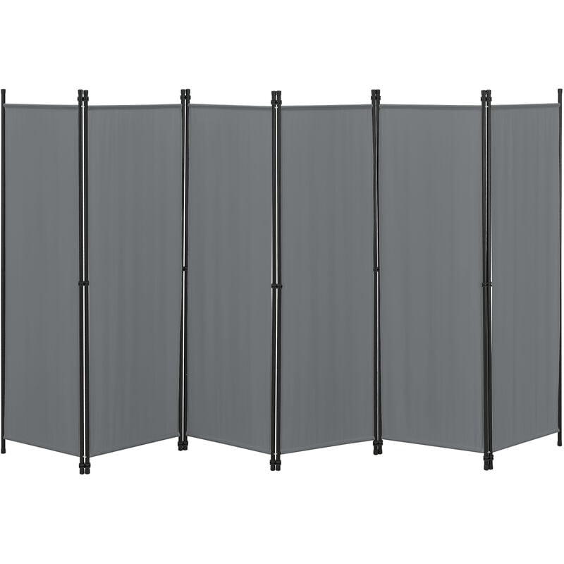 Paravent de Confidentialité à 6 Panneaux Huesca 171 x 300 cm Gris Foncé [en.casa]